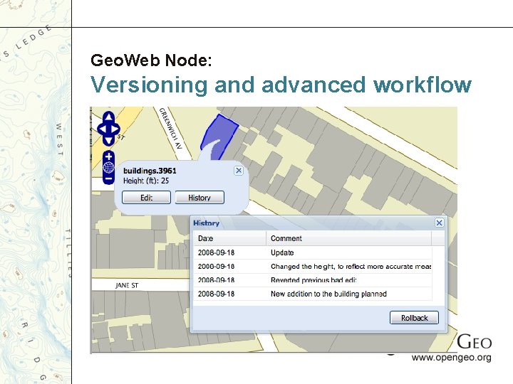 Geo. Web Node: Versioning and advanced workflow 