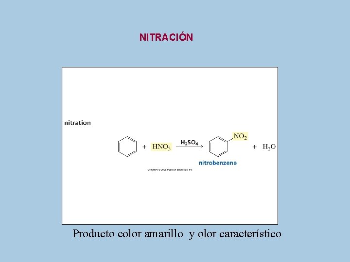 NITRACIÓN Producto color amarillo y olor característico 