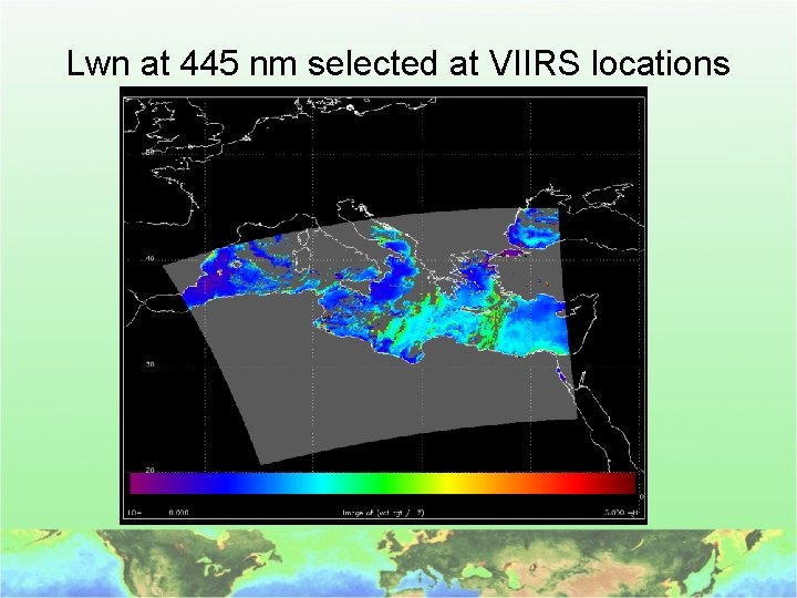 Lwn at 445 nm selected at VIIRS locations 