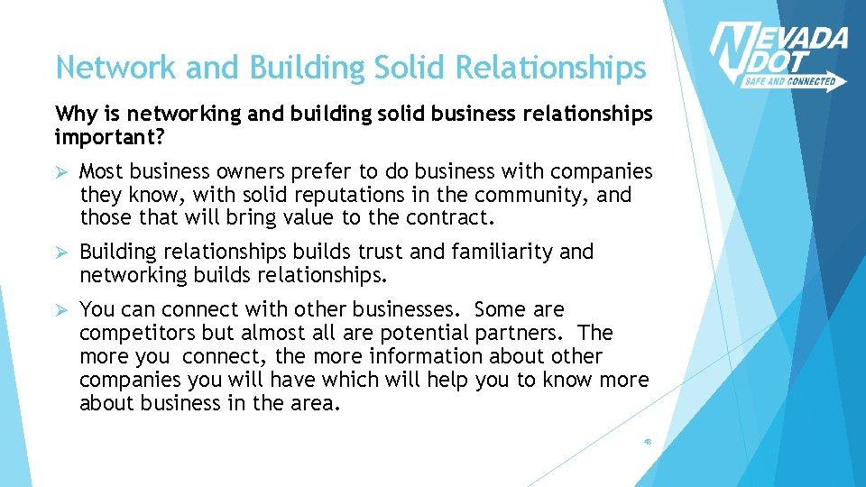 Network and Building Solid Relationships Why is networking and building solid business relationships important?