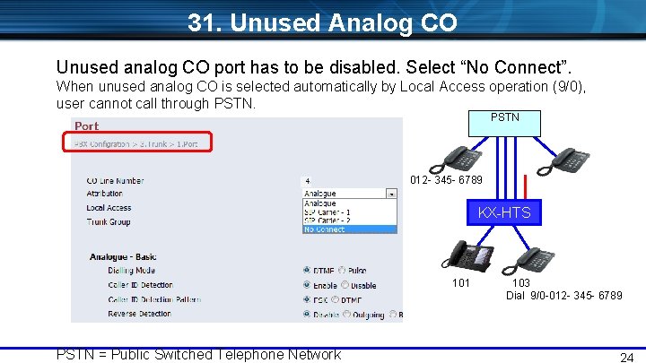 31. Unused Analog CO Unused analog CO port has to be disabled. Select “No