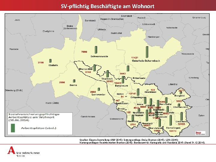 SV-pflichtig Beschäftigte am Wohnort Quellen: Eigene Darstellung (IAW 2015); Datengrundlage Sta. La Bremen (2015),