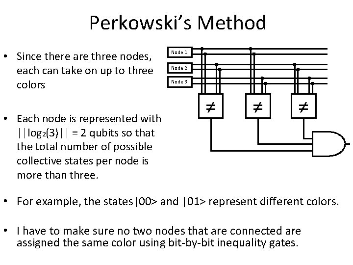 Perkowski’s Method • Since there are three nodes, each can take on up to