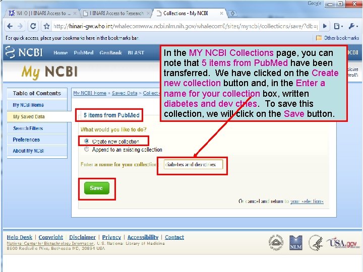 In the MY NCBI Collections page, you can note that 5 items from Pub.