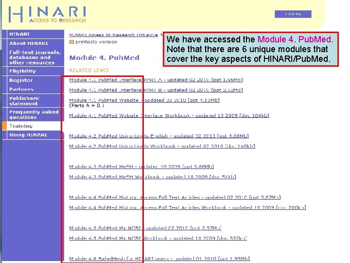 We have accessed the Module 4. Pub. Med. Note that there are 6 unique