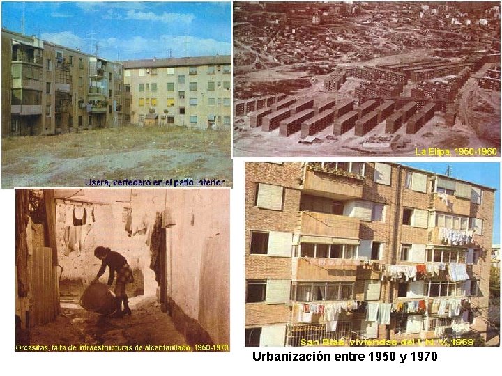 Urbanización entre 1950 y 1970 