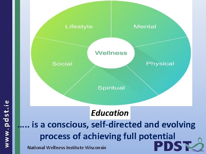 www. pdst. ie Education …. . is a conscious, self-directed and evolving process of