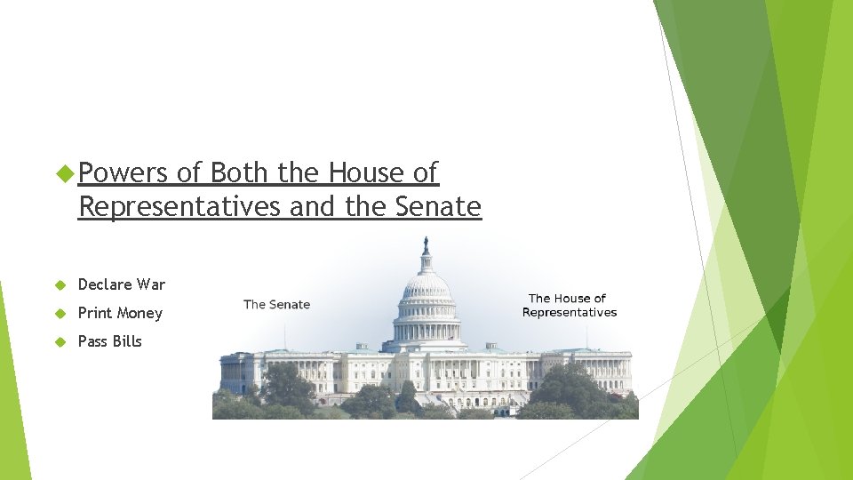  Powers of Both the House of Representatives and the Senate Declare War Print