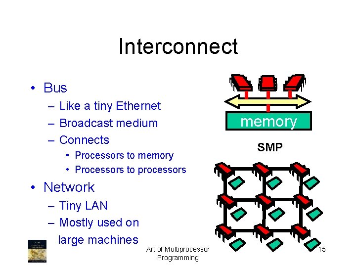 Interconnect • Bus – Like a tiny Ethernet – Broadcast medium – Connects •
