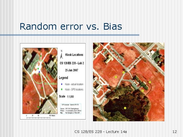 Random error vs. Bias CS 128/ES 228 - Lecture 14 a 12 