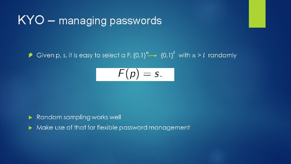 KYO – managing passwords 