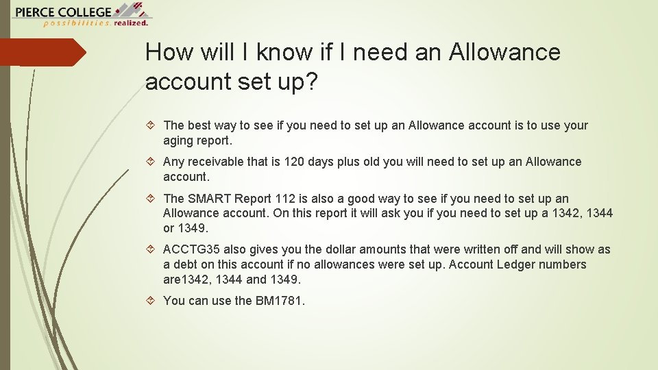 How will I know if I need an Allowance account set up? The best