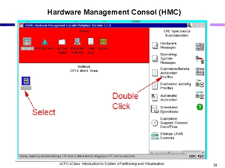 Hardware Management Consol (HMC) z. CPO z. Class Introduction to System z Partitioning and