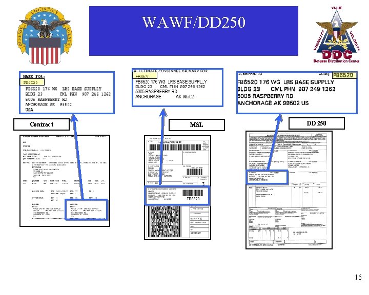 WAWF/DD 250 Contract MSL DD 250 16 