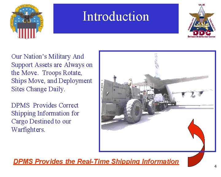 Introduction Our Nation’s Military And Support Assets are Always on the Move. Troops Rotate,