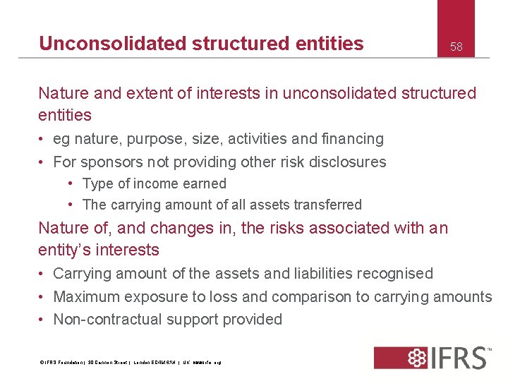 Unconsolidated structured entities 58 Nature and extent of interests in unconsolidated structured entities •