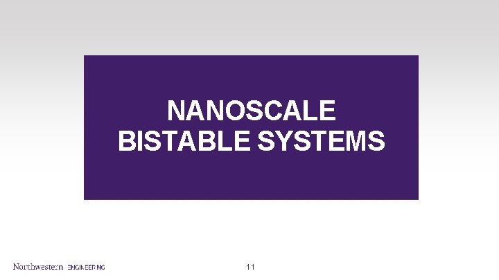 NANOSCALE BISTABLE SYSTEMS 11 