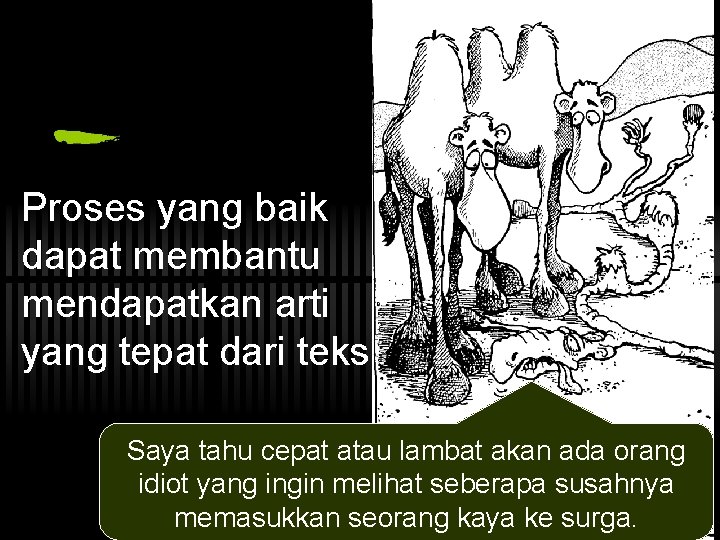 Proses yang baik dapat membantu mendapatkan arti yang tepat dari teks Saya tahu cepat