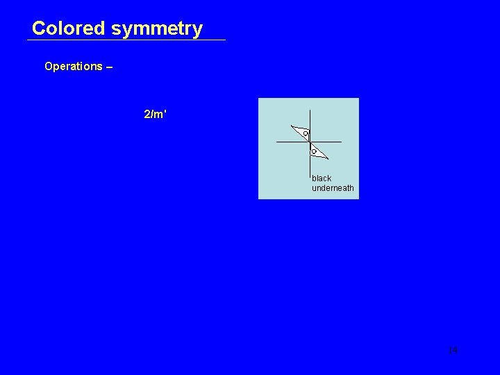 Colored symmetry Operations – 2/m' black underneath 14 