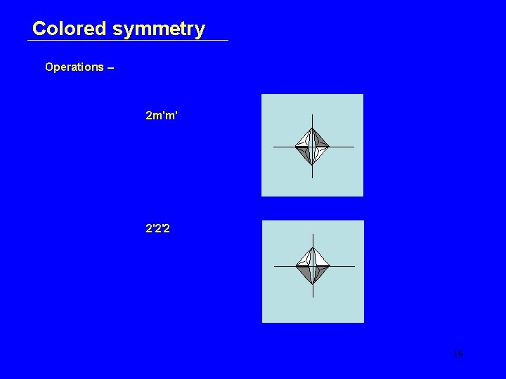 Colored symmetry Operations – 2 m'm' 2'2'2 19 
