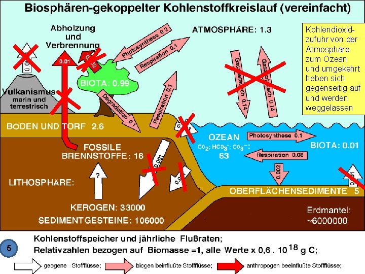 Kohlendioxidzufuhr von der Atmosphäre zum Ozean und umgekehrt heben sich gegenseitig auf und werden
