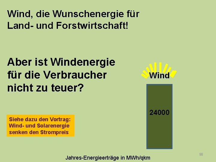 Wind, die Wunschenergie für Land- und Forstwirtschaft! Aber ist Windenergie für die Verbraucher nicht