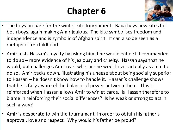 Chapter 6 • The boys prepare for the winter kite tournament. Baba buys new