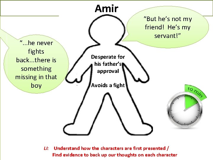 Amir “. . . he never fights back. . . there is something missing