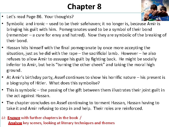 Chapter 8 • Let’s read Page 86. Your thoughts? • Symbolic and ironic –