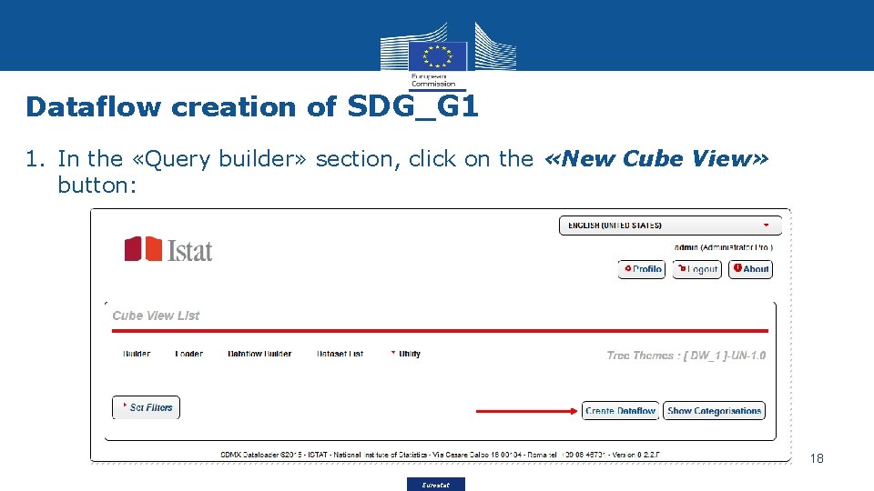 Dataflow creation of SDG_G 1 1. In the «Query builder» section, click on the