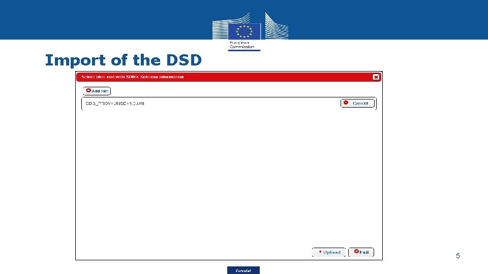 Import of the DSD 5 Eurostat 