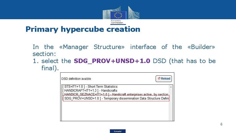 Primary hypercube creation In the «Manager Structure» interface of the «Builder» section: 1. select