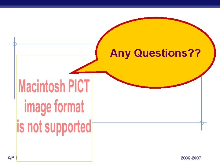 Any Questions? ? AP Biology 2006 -2007 