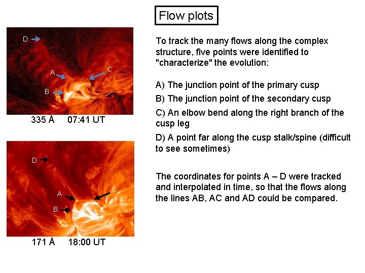 Flow plots D C A To track the many flows along the complex structure,