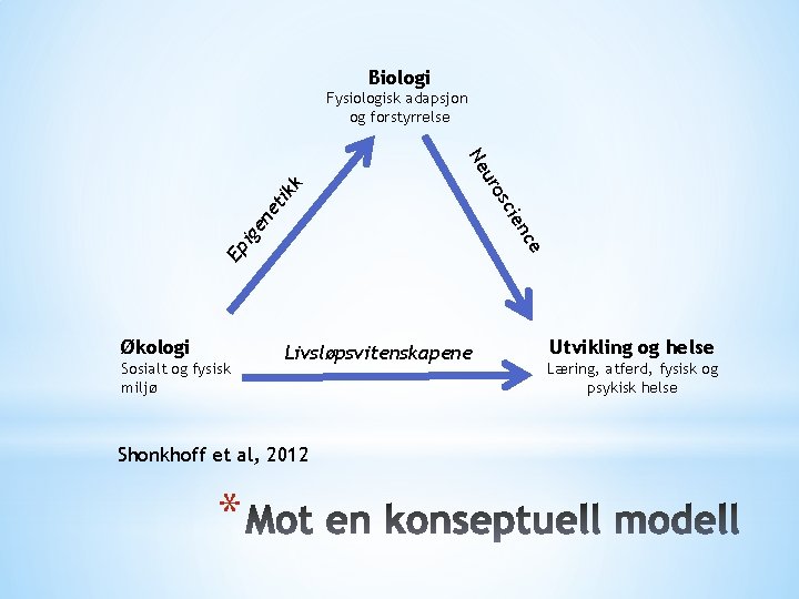 Biologi Fysiologisk adapsjon og forstyrrelse k tik en e Ep ig ce en Livsløpsvitenskapene