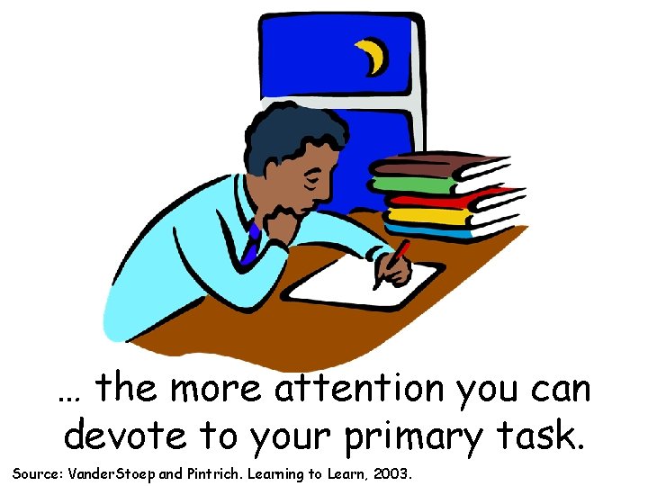 … the more attention you can devote to your primary task. Source: Vander. Stoep