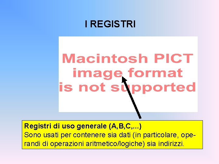 I REGISTRI Registri di uso generale (A, B, C, . . . ) Sono