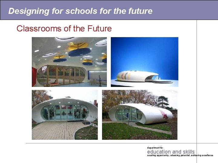 Designing for schools for the future Classrooms of the Future department for education and