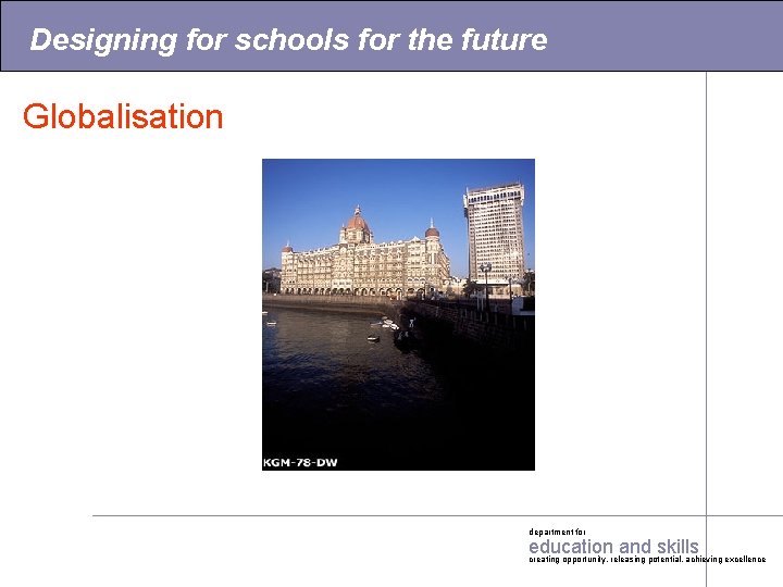 Designing for schools for the future Globalisation department for education and skills creating opportunity,