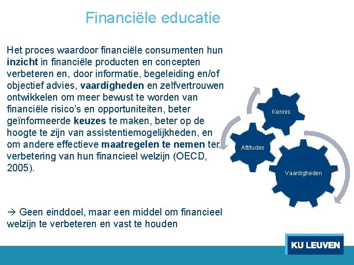 Financiële educatie Het proces waardoor financiële consumenten hun inzicht in financiële producten en concepten