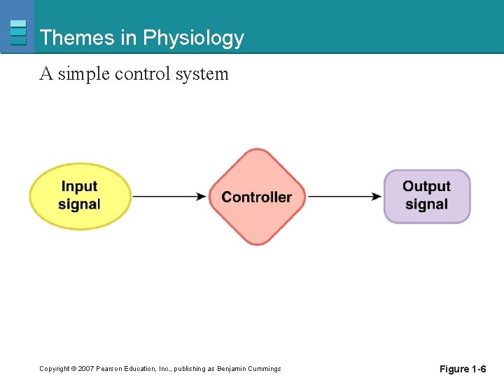 Themes in Physiology A simple control system Copyright © 2007 Pearson Education, Inc. ,