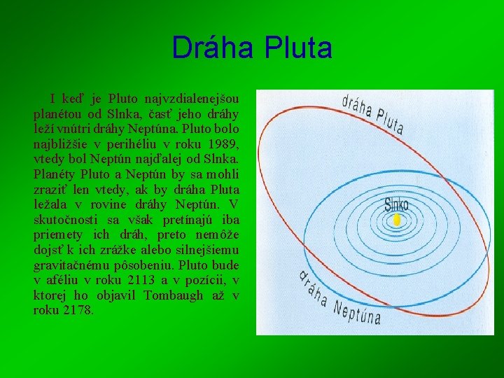 Dráha Pluta I keď je Pluto najvzdialenejšou planétou od Slnka, časť jeho dráhy leží