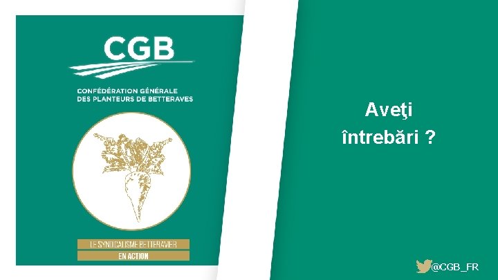 Aveţi întrebări ? @CGB_FR 