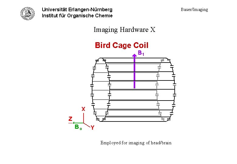 Universität Erlangen-Nürnberg Hardware X - bird cage coil Institut für Organische Chemie Imaging Hardware