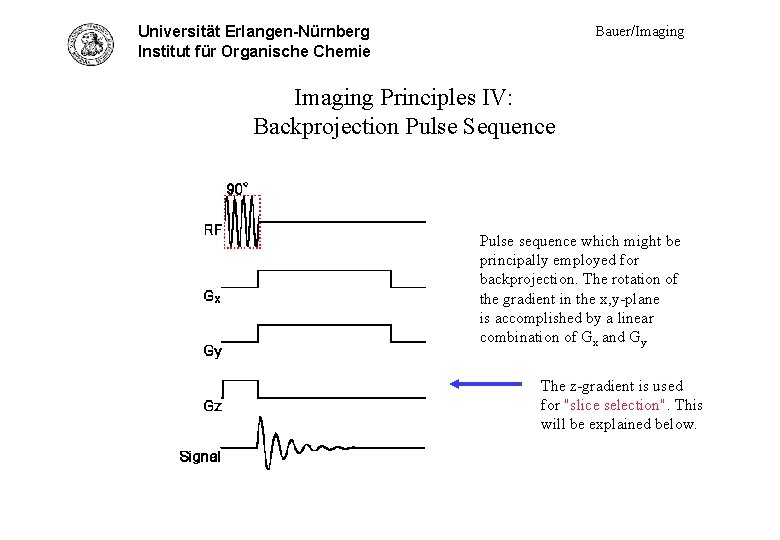 Bauer/Imaging Universität Erlangen-Nürnberg Princ. IV - sequence Institut für Organische Chemie Imaging Principles IV: