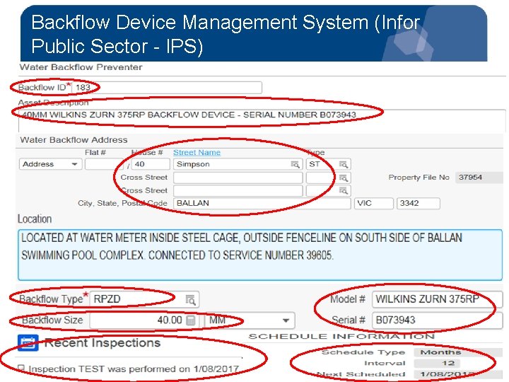 Backflow Device Management System (Infor Public Sector - IPS) 13 