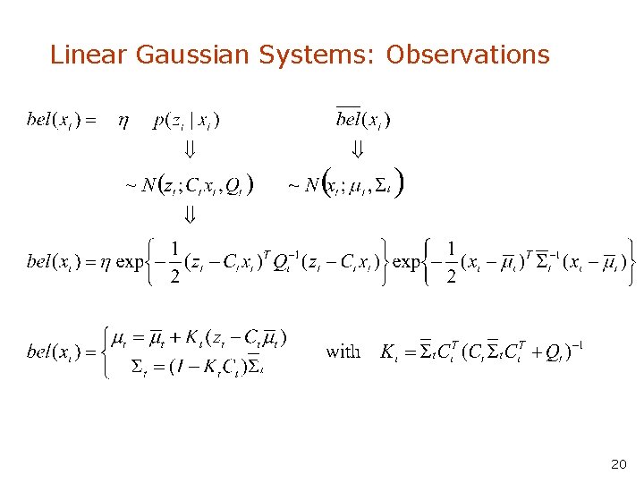 Linear Gaussian Systems: Observations 20 