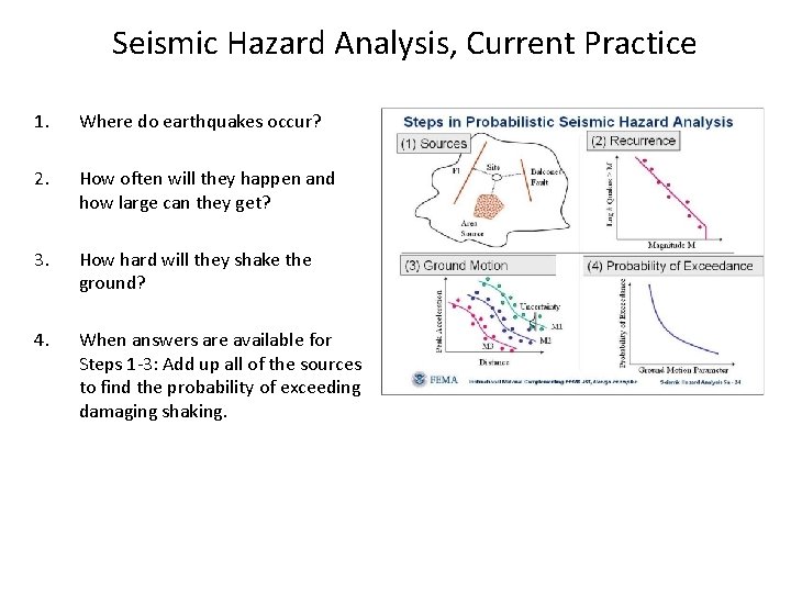 Seismic Hazard Analysis, Current Practice 1. Where do earthquakes occur? 2. How often will