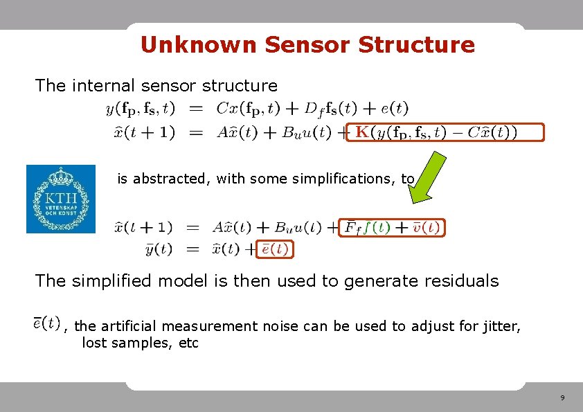 Unknown Sensor Structure The internal sensor structure is abstracted, with some simplifications, to The