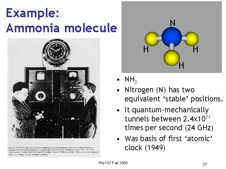 Example: Ammonia molecule N H H H • NH 3 • Nitrogen (N) has Example: Ammonia molecule N H H H • NH 3 • Nitrogen (N) has
